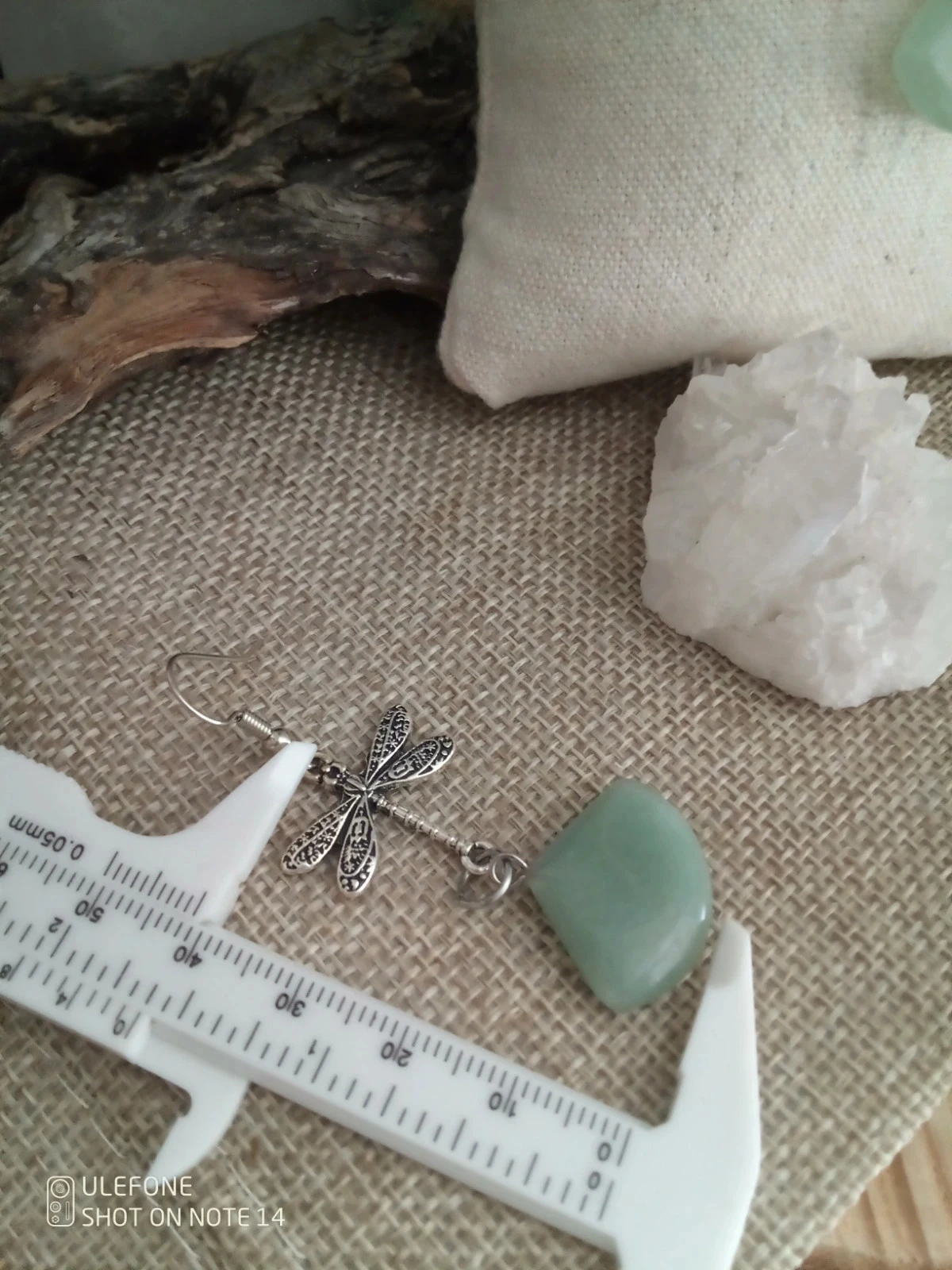 Boucles d'oreilles bohèmes libellules pierres d'aventurine naturelles – photo 2